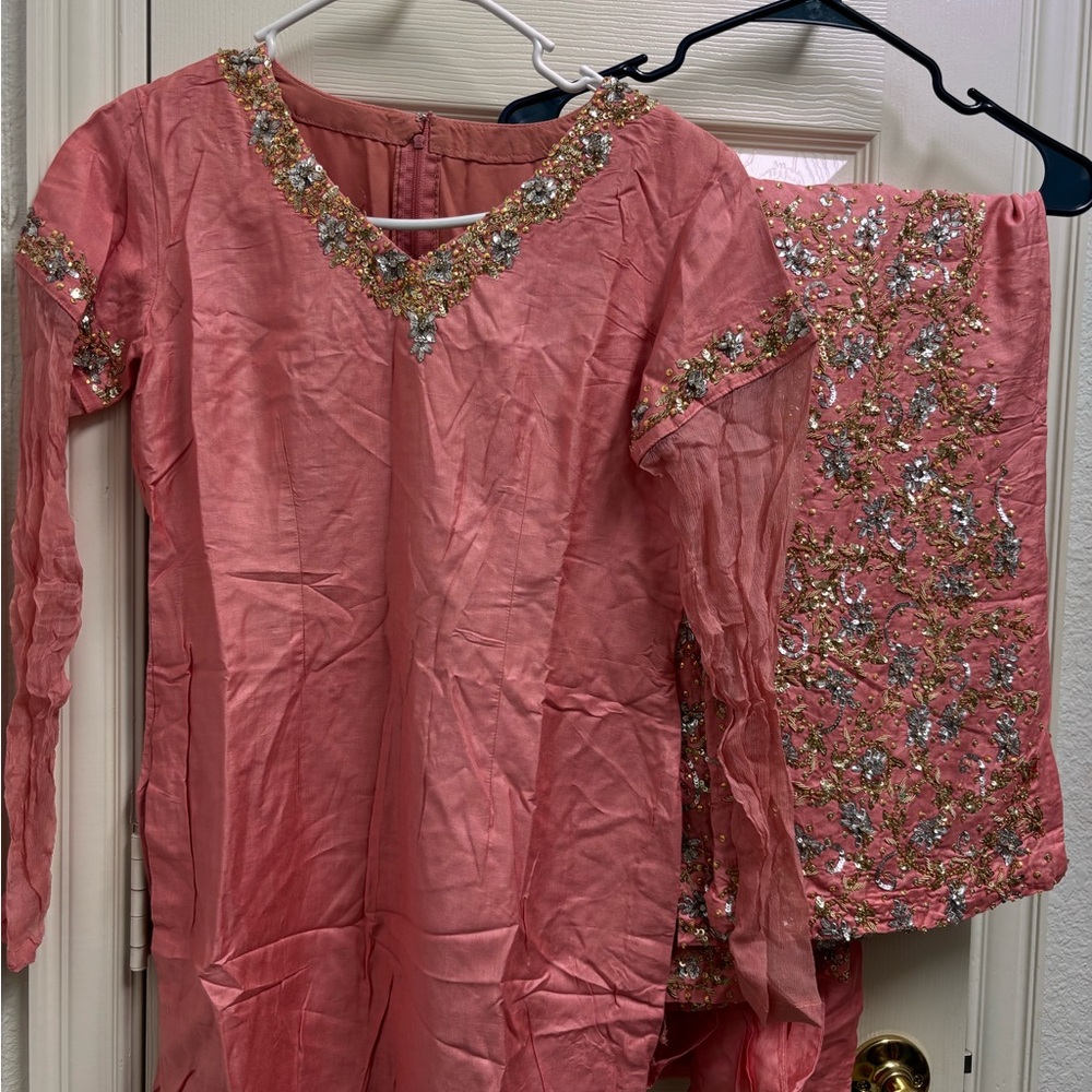 Pink Embellished Traditional Outfit